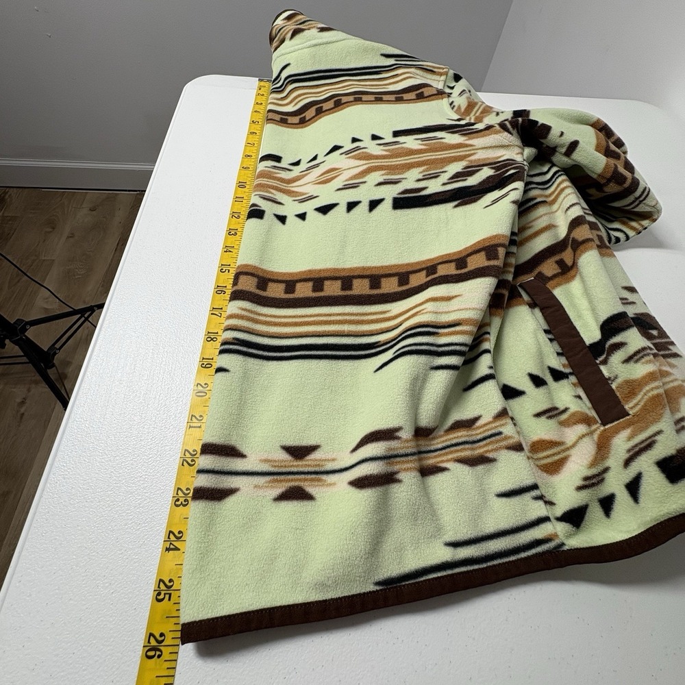 Cinch Womens Southwestern Fleece Pullover Size S Mint Green Brown Aztec Pattern - Picture 11 of 11